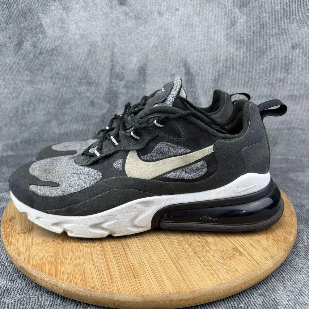 Nike Air270 React Shoes Mens Size 8.5 Black Mesh Running Sneakers AO4971-001